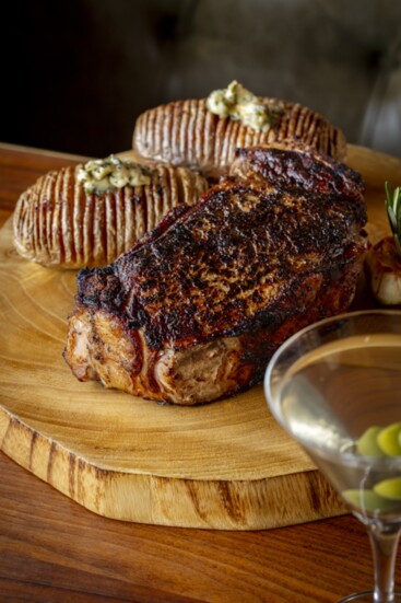 Chef's Special. 40 oz Delmonico with Hasselback Potatoes