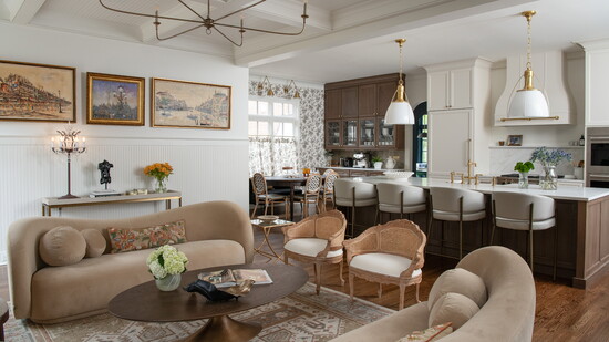 Living room and kitchen