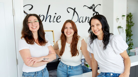 Sophie Dance West partners Braelinn Johnson, Kat Rodriguez and Sophie Pierce. 