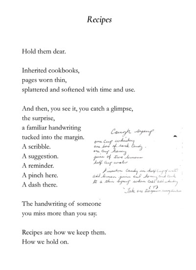 Cherished handwritten recipes