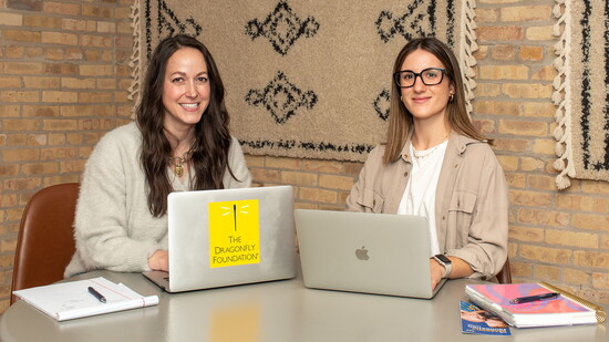 Jessica Merar, director of Dragonfly Chicago and Silvia Dulsat Planas, manager of programs and patient relations credit: Amee McCaughan)