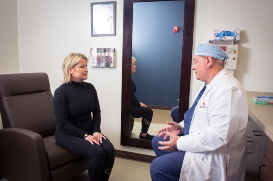 Patient Kelley Lamm with Dr. Gerald Lionelli