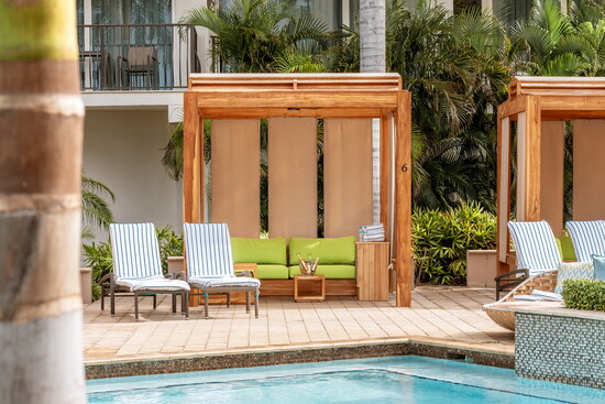 Private poolside cabanas