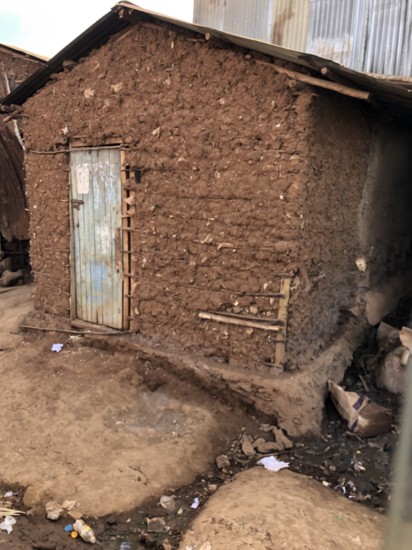 One of the few stand-alone houses in Kibera.