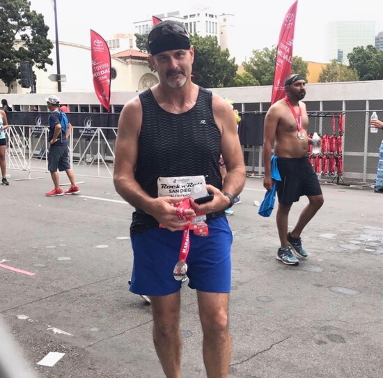 Matt completing the Rock and Roll Marathon - a feat he could have never imagined years before