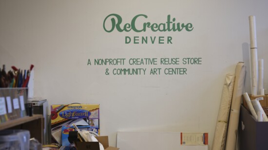 ReCreative's sign in the main entrance of the shop.