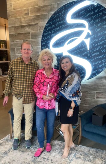 Dave Stropes, CEO & Board Chair; Kelly Rose, 2023 Volunteer of the Year, lead patient grant advocate & Board member; Mimi Tran, founder/Board member.