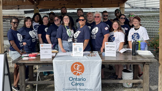 The Ontario Cares team at Lincoln Hill Farms with youth volunteers