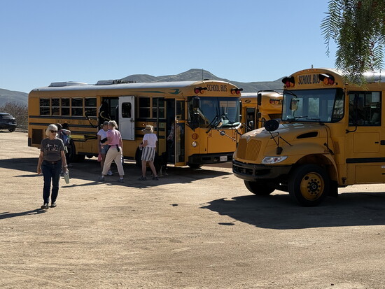 Buses arrive for year two of a field trip that almost didn't happen.
