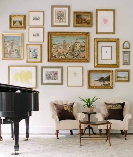 Interior designer, Meg Lonergan, designed this extension of the living room as a piano sitting room that featured the owners artwork- Somerlyn Group