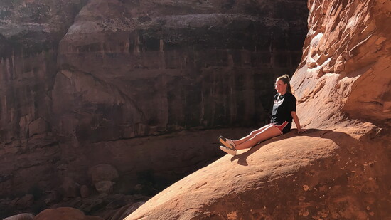 Warmed by the sun on the rocks in Moab.