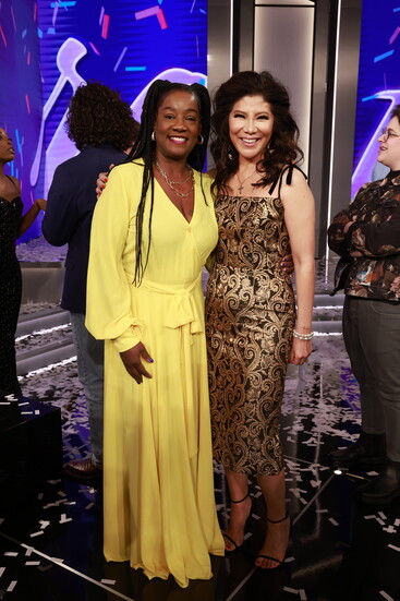 with Julie Chen Moonves at the 'Big Brother: 25' finale. . Photo: Sonja Flemming/CBS ©2023 CBS Broadcasting, Inc.