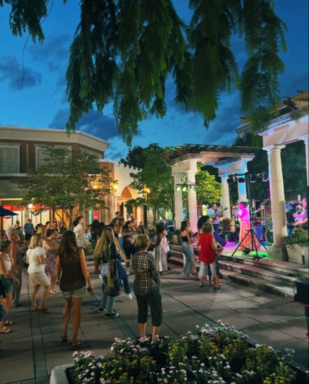 Blue Back Square, one of the town's main shopping areas, hosts a variety of community events as well. 