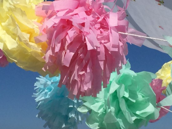 Tissue paper pom-poms allow for a fun and easy craft that kids will both enjoy making and admiring at their seaside picnic. Even on a windy day these decoration