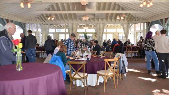 Guests enjoying food and wine. Photo Credit: Mark Robinson