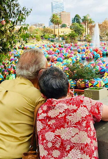 Colorful spheres transform MacArthur Park. Photography by Georgi Massey.