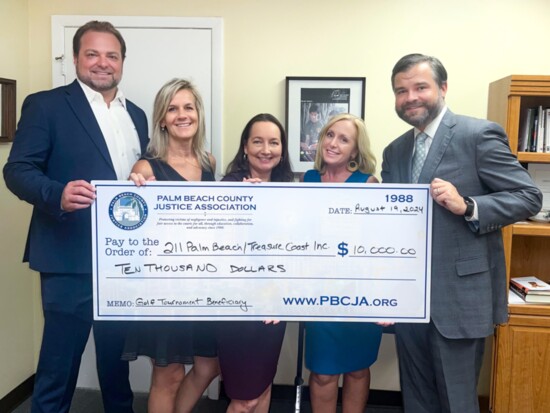 The Palm Beach County Justice Association selecting the 211 Helpline as the Beneficiary for their Golf Tournament