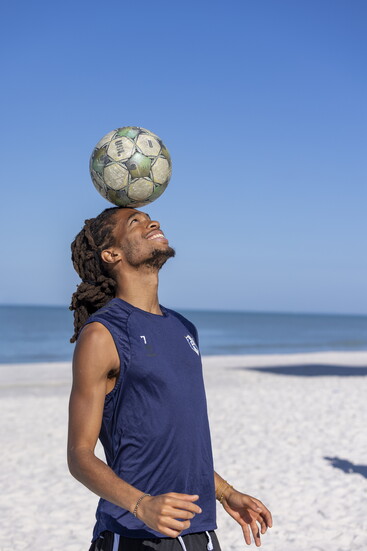 Having some fun near the surf before hitting the turf!