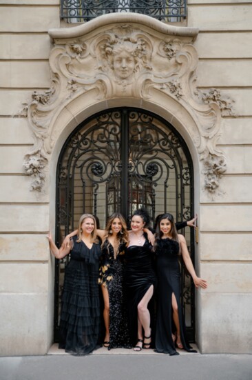 Andrea Kulsrud, Lauren Houston, Mary Anne Conley and Rania Nasreddine pose for a professional photo shoot with French photographer Pierre Sattin.