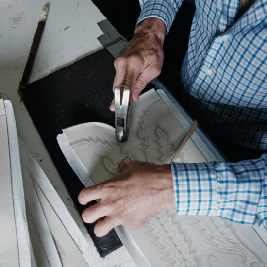 Every pair of boots Lucchese produces is touched by 180 to 200 hands before completion.