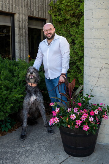 HAWC Executive Director, Eli Hurley with his dog Timmy. 