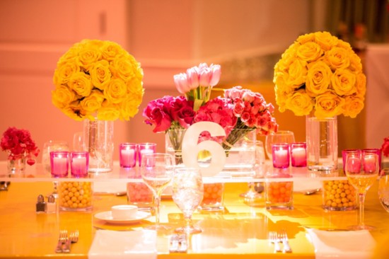 Susie's signature flower ball table setting