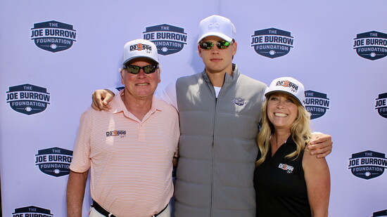 Jimmy, Joe and Robin Burrow at the annual Joe Burrow Foundation Golf Invitational.