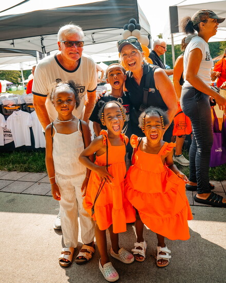 Jimmy and Robin Burrow at a Joe Burrow Foundation back-to-school event.
