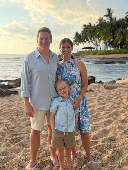 Lauren with husband Kevin, and son Hampton