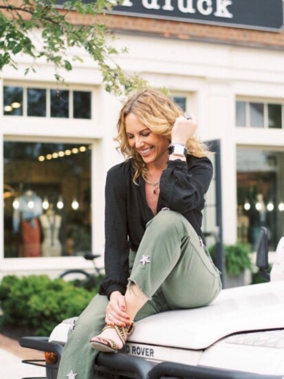 Hand-embroidered star pants/Photo: Christy Hunter 
