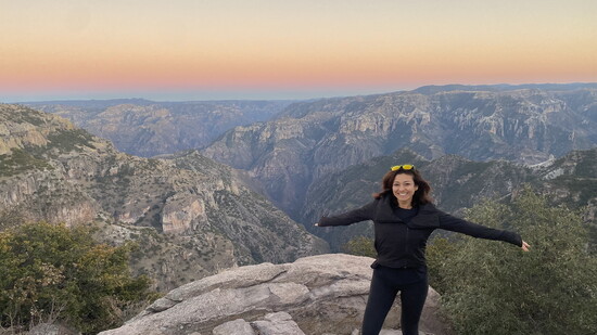 Gia at the edge of Copper Canyon—where earth meets awe.