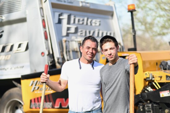 Sam Hicks with his son, Sam