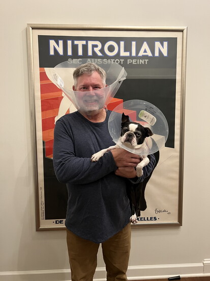 Dr. Hurst and his dog Lily. They each had cataract surgery within a week of each other.