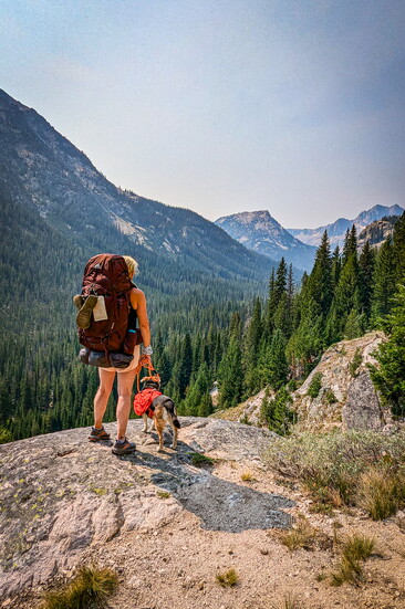 Vicky and Velvet Hiking in Sawtooth National Forest
