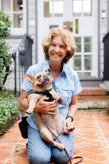 Susan Lott and her Frenchie, Elsa