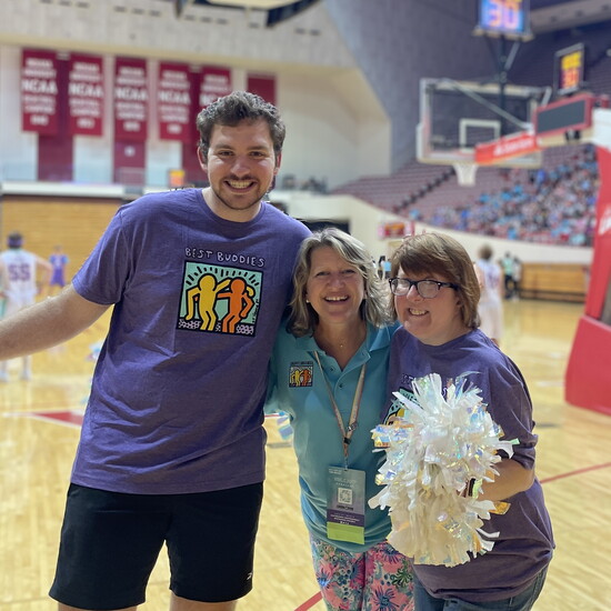 Molly and Best Buddies Young Leaders Council at basketball event