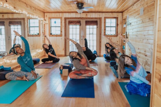 Retreat in The Pines yoga therapy brings balance.