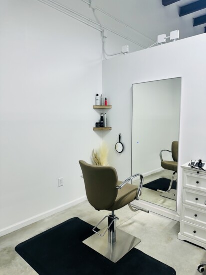 Check out the dry bar at Glowing Tan & Beauty Bar. 