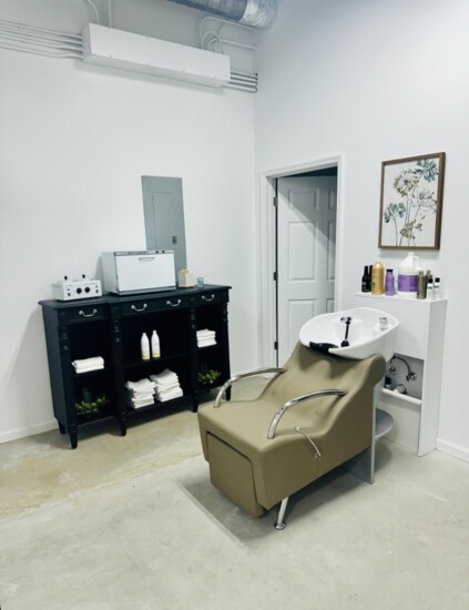 Check out the dry bar at Glowing Tan & Beauty Bar. 