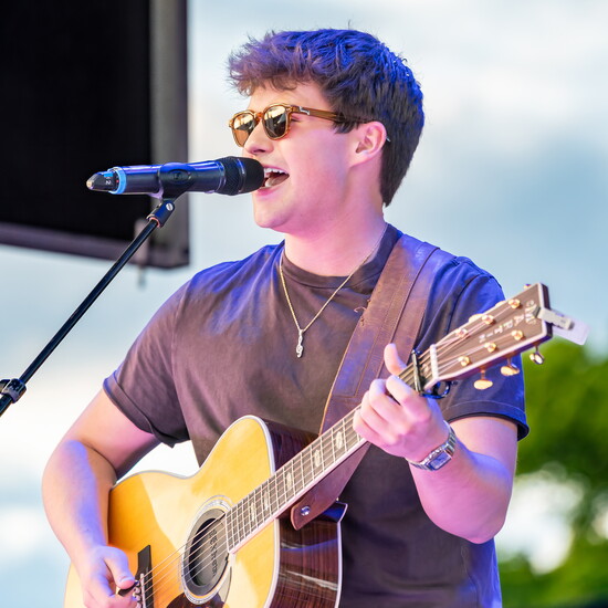 Lucas Leon performs at Veterans Park on Jun. 12.
