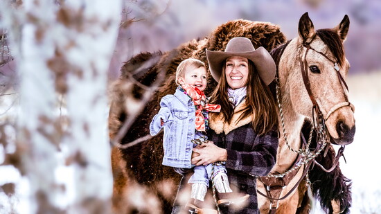 Emergency vet Dr. Beau Bradbee, daughter Clay and horse Johnny