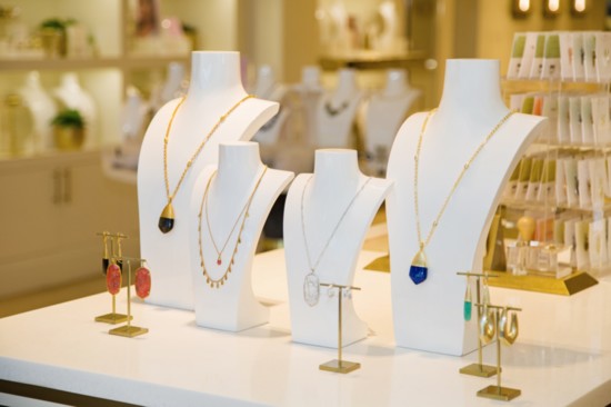 Kendra Scott's new fall line features the colors of burnt sienna, vintage gold, dark teal amazonite and golden obsidian.