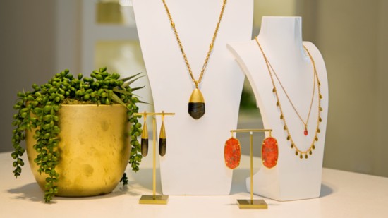 The Freida Drop Necklaces and Multi-Strand necklaces are a warm touch to cooler fashion.