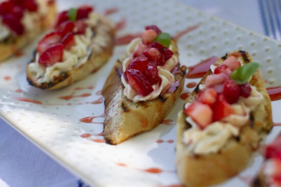 Pickled Strawberry Crostini