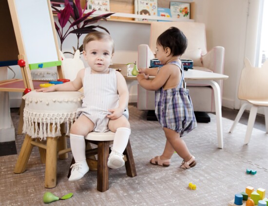 Classic Childhood's romper from up-cycled button-ups 