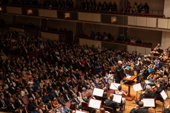 The concert hall at The  Kennedy Center featuring the National Symphony Orchestra conducted by Gianandrea Noseda. Photo by Scott Suchman.