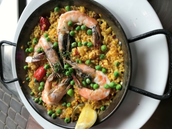 Wild shrimp paella at The Village Table