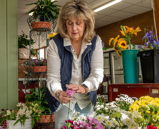 Owner of Baysore's Flower Shop, Cathy Harbison. Photo By Jenna Beers—Photography By Jenna.
