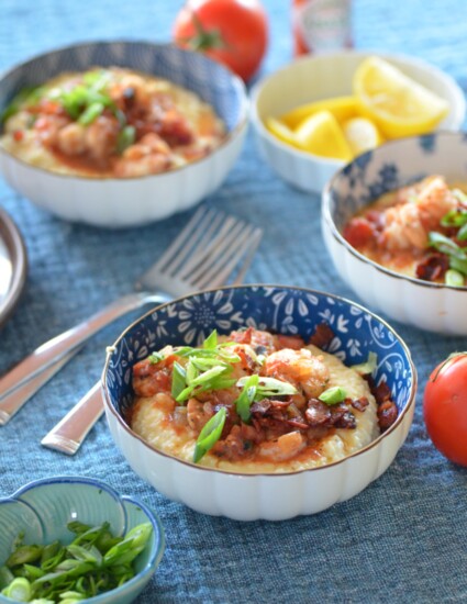 Southern Style Shrimp and Cheesy Grits Photo credit: Karista Bennett