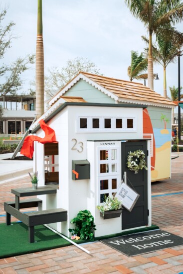 This playhouse, by developer Lennar, includes its own putting green so kids can practice their golf swing.